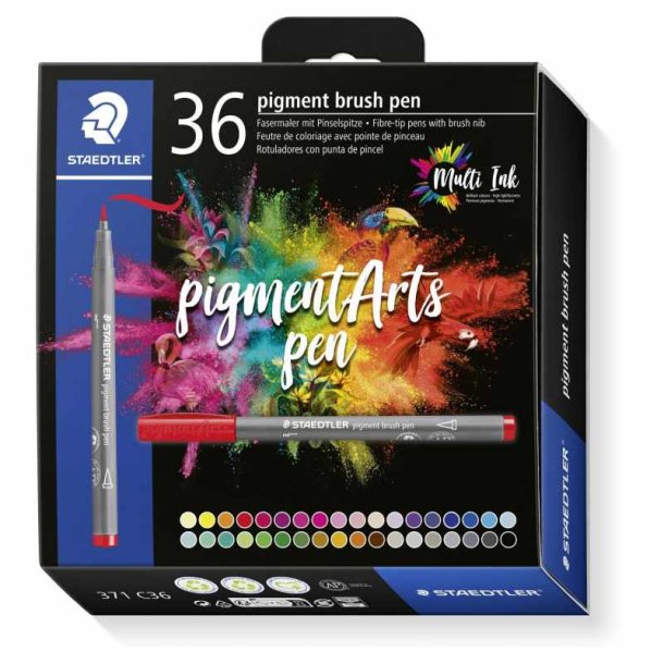 Staedtler Brush pens - Pigment arts st - assorteret farver - 36 stk.